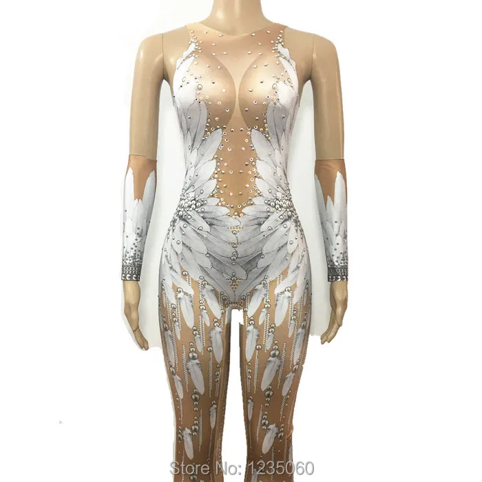 Кристаллы Крылья Ангела комбинезон женские туфли с отделкой белыми перьями 3D