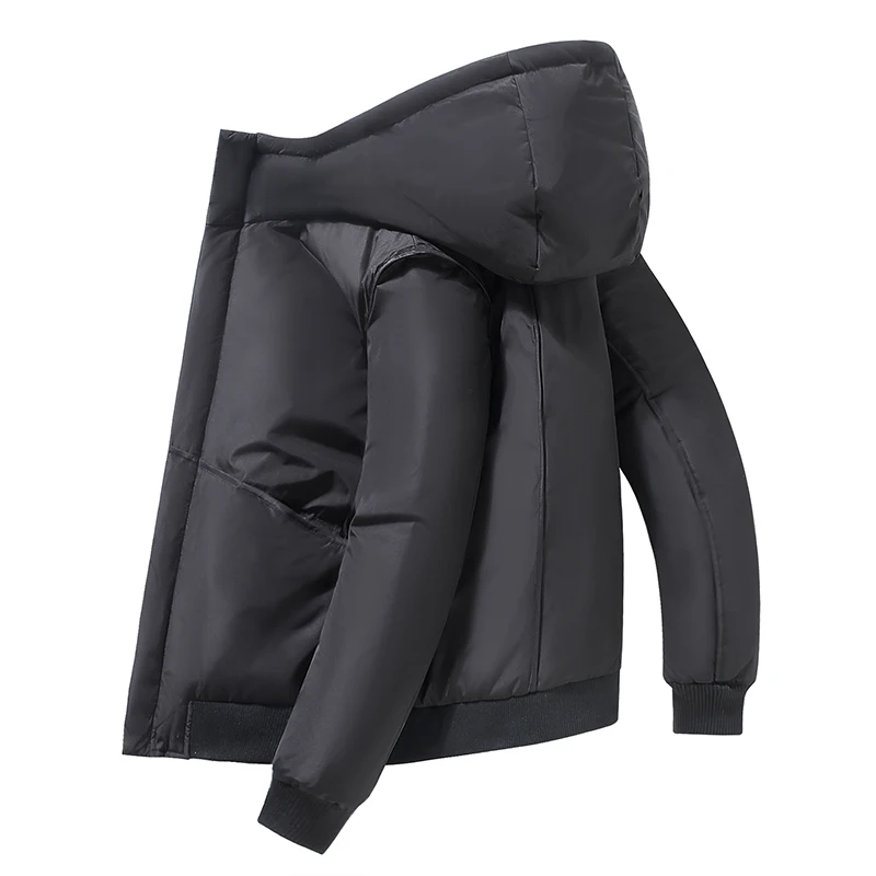 Men's White Duck Down Jacket Warm Hooded Thick Puffer Jacket Coat Male Casual High Quality Overcoat Thermal Winter Parka Men
