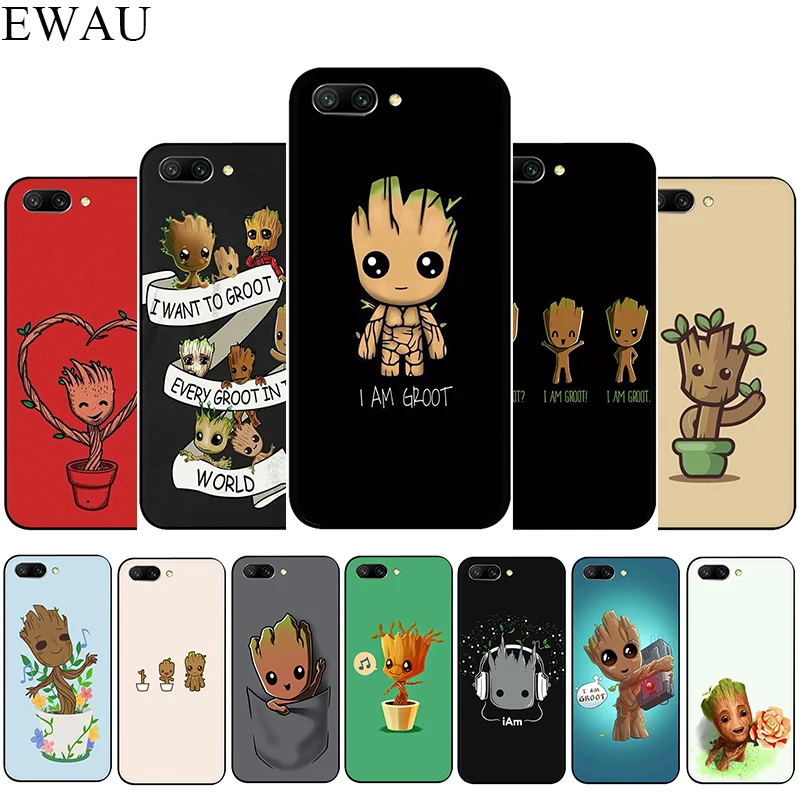 EWAU Marvel милый мультфильм Грут силиконовый чехол для телефона для Huawei Honor 6a 7A Pro 7C 7X8X8 9 Note 10 Lite view 20 9X Pro