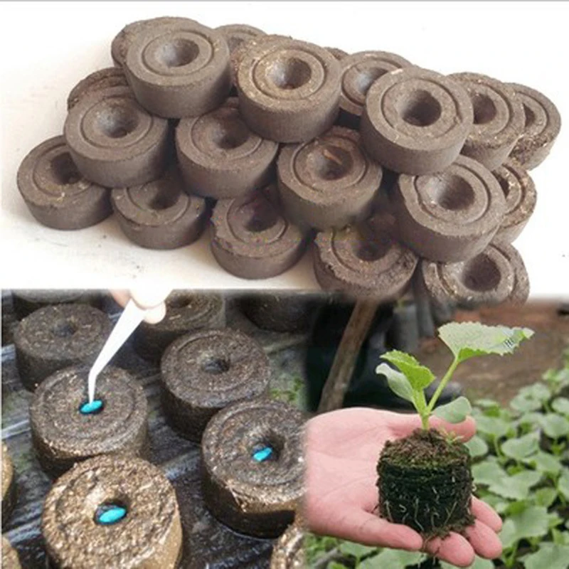 

Nursery Seedling Soil Block Nursery Planting 4.5x2 CM The Soil Seedling Nutrient Soil Clod Compressed Peat Migration Tools QE