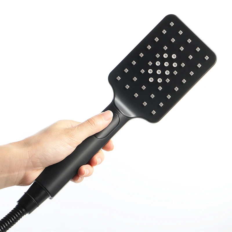 

Black Shower Head Hand Shower Head Wall-mounted Shower Kit Bathroom with Hose and Shower Frame Water-saving High-pressure Shower