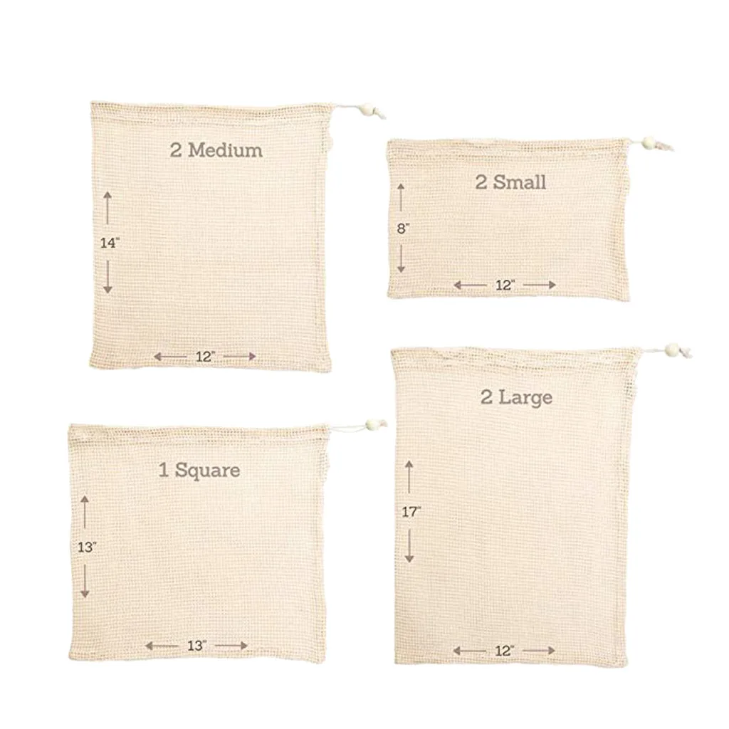 Органайзер 7 шт. органический сетчатый мешок из хлопка для овощей и фруктов