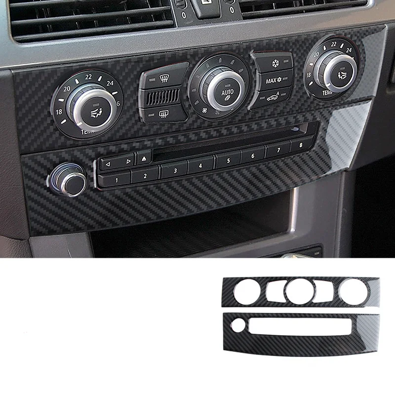Для BMW 5 серии E60 2004-2010 углеродное волокно автомобиля CD Панель стикер Наклейка