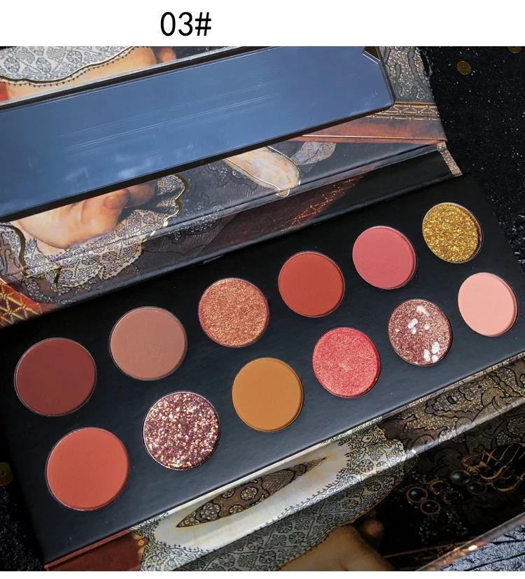 Палитра теней для макияжа палитра с металлическим блеском 12 цветов |