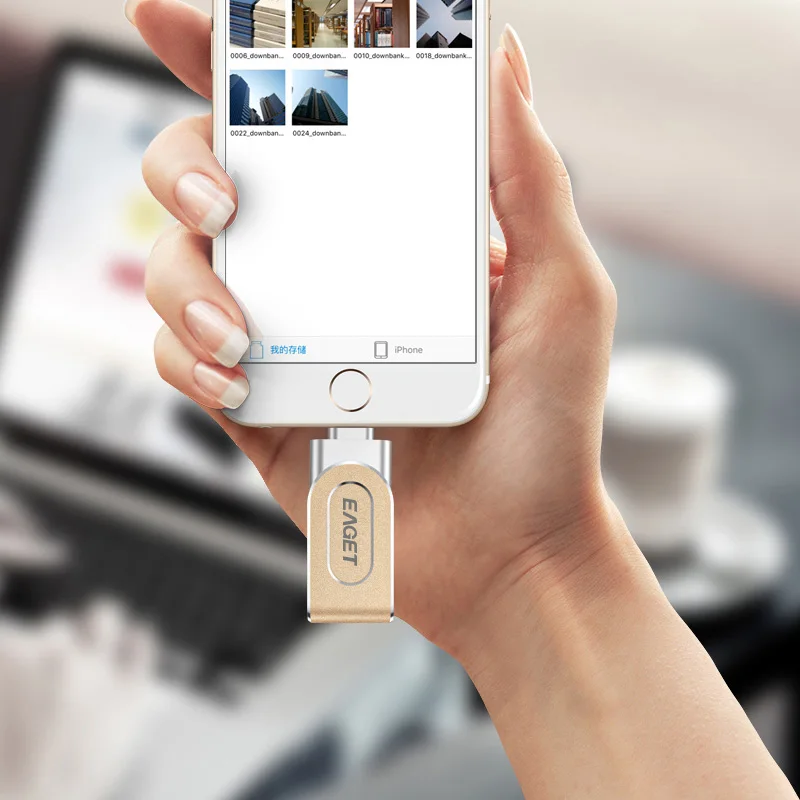 Eaget Lightning®Флэш-накопитель 128 ГБ 64 Apple®Сертифицированная флеш-карта MFI карта памяти