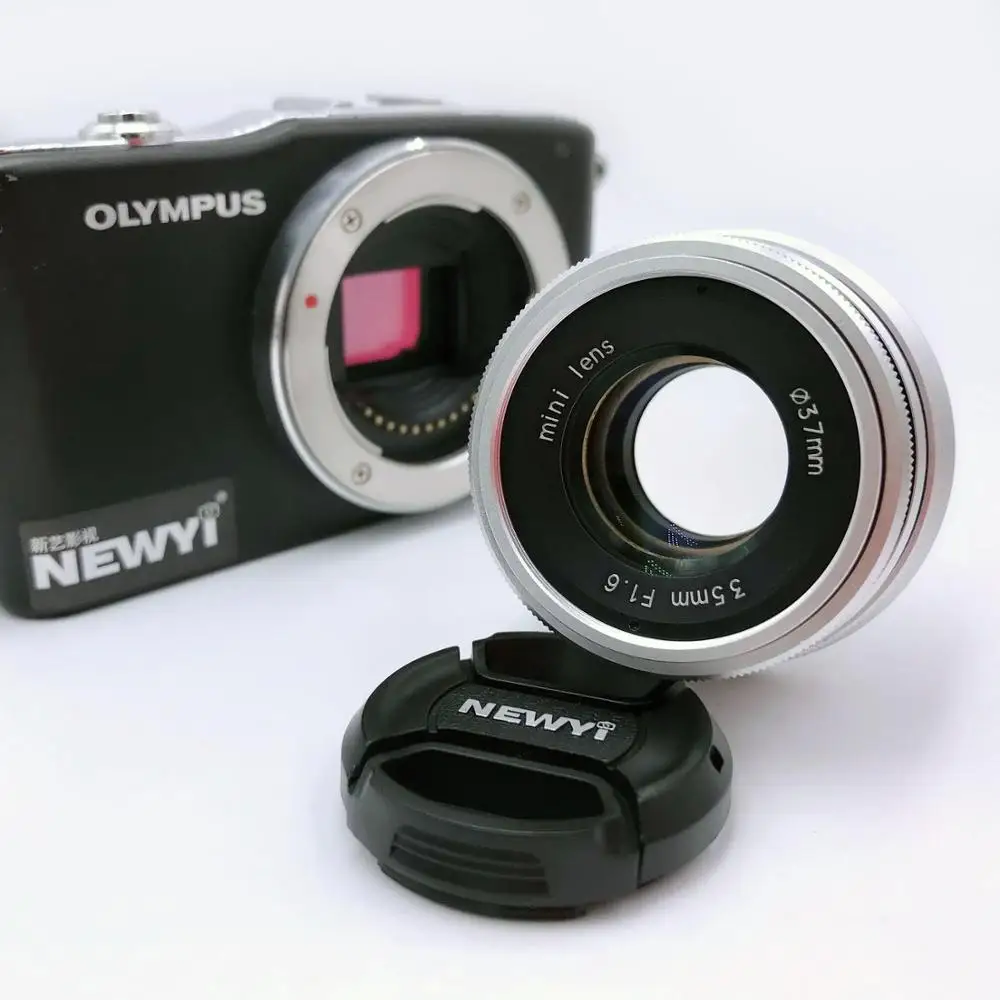 Крепление Newyi для объектива Micro 4/3 M4/3 M43 35 мм F1.6 из серебристого металла Olympus Panasonic |