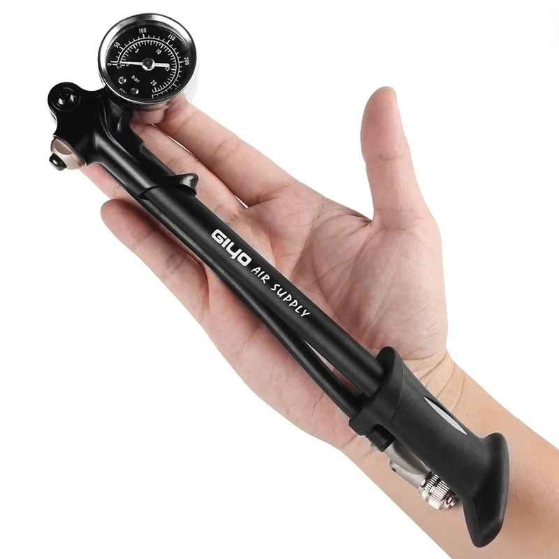 

Foldable 300psi High-pressure Bike Air Shock Pump with Lever & Gauge for Fork & Rear Suspension Mountain Bicycle