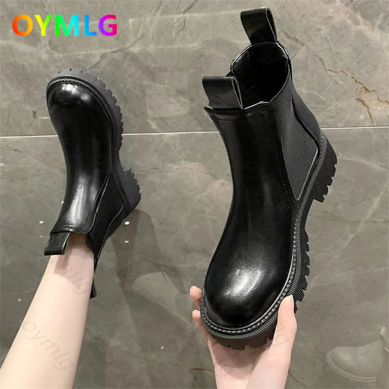 Martin boots female British style 2020 new autumn and winter single tide ins thick-soled mid-tube Chelsea short | Обувь