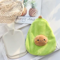 1000ml cute avocado rubber hot water bottles stress pain relief therapy with knitted soft cozy cover winter warm heat reusable