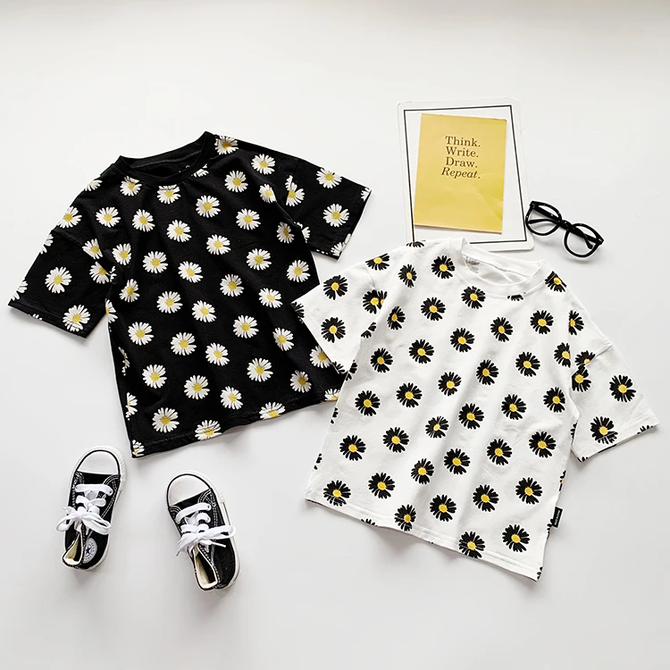 1-6T Toddler Infant Kids Baby Girls Boys T-shirt Summer Fashion Daisy Print Short Sleeve Tops Tee Shirt Clothes Outfits | Детская одежда