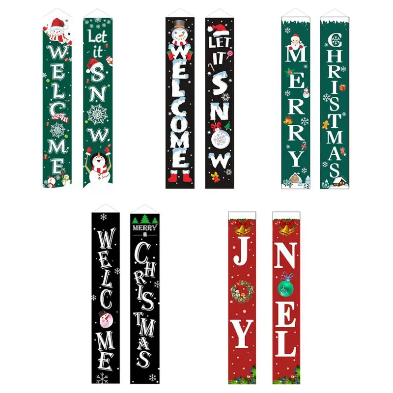 

Welcome Merry Christmas Hanging Door Banner Ornaments Christmas Decorations for Home Outdoor Xmas Decor New Year A
