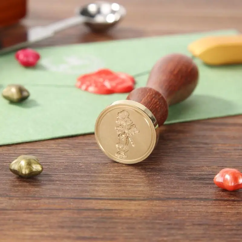 Восковая печать с ручкой из палисандра старинный дворец металлическое растение