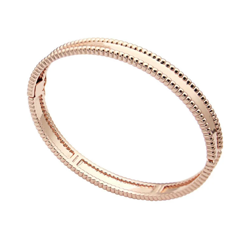 

Double Row Round Bead Bracelet Rose Gold Color Jewelry