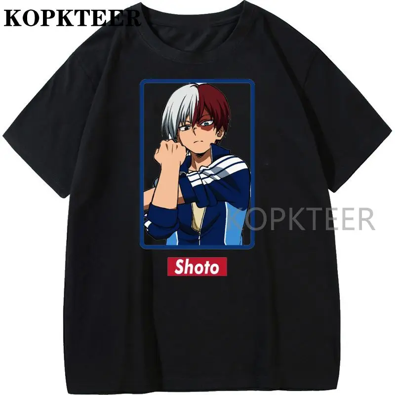 

My Hero Academia Todoroki Japan Anime Tops Casual Summer Harajuku Short Sleeve Women T-shirt Cartoon Graphic Tees Loose T-shirt