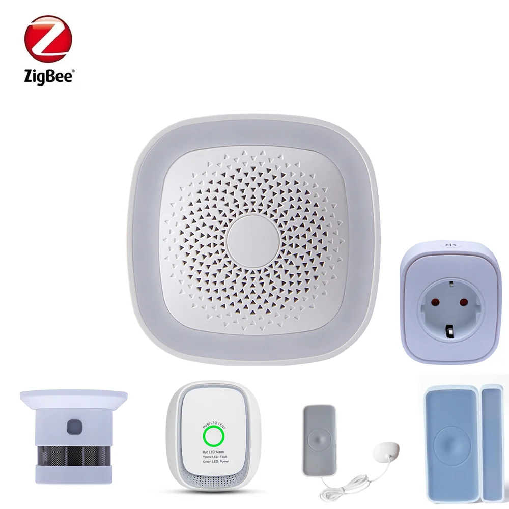 Enlarge DIY Heiman Zigbee Smart Zigbee Gateway With Smoke Fire Detector for Home Security Alarm System Control by Smart Zone App