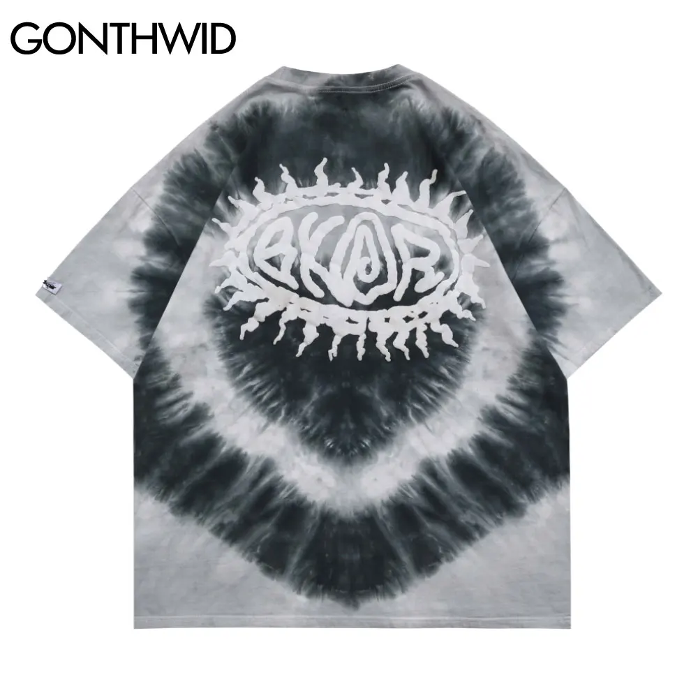 Футболка GONTHWID в стиле Харадзюку Повседневная рубашка с коротким рукавом и