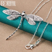 doteffil 925 sterling silver 40 75cm chain big dragonfly pendant necklace for women wedding engagement party fashion jewelry