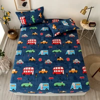 bonenjoy 3 pcs sheet on rubber band kids bed sheet cartoon cars printed fitted sheet for boy single fitted bed sheet