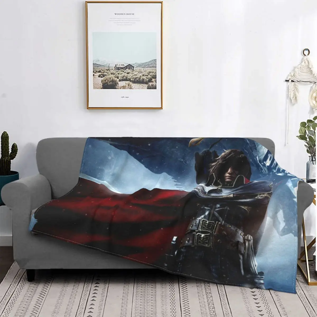 

Космический пират-Манта френела из аниме японские, colcha suave y acogedora de forro polar, Captain Yama Harlock, цвет темный
