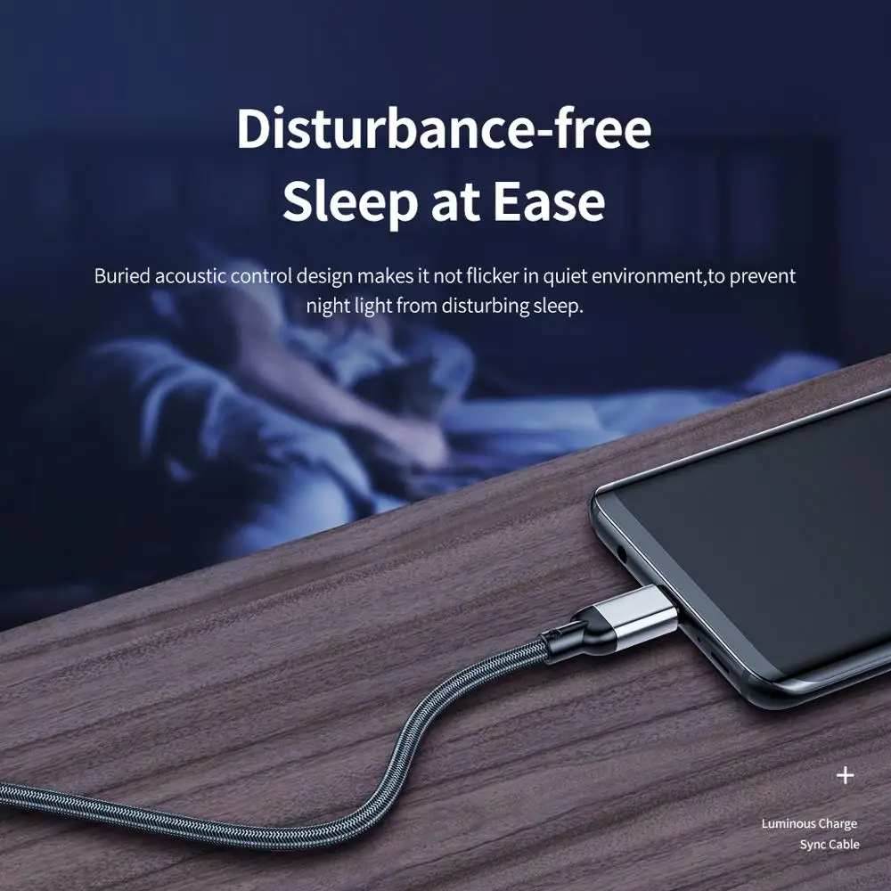 

ROCK 1m Metal charging Mobile Phone Cable USB Type C Flow Luminous Lighting Data Wire for Samsung Xiaomi iphone SE 8 7 6 Xs max