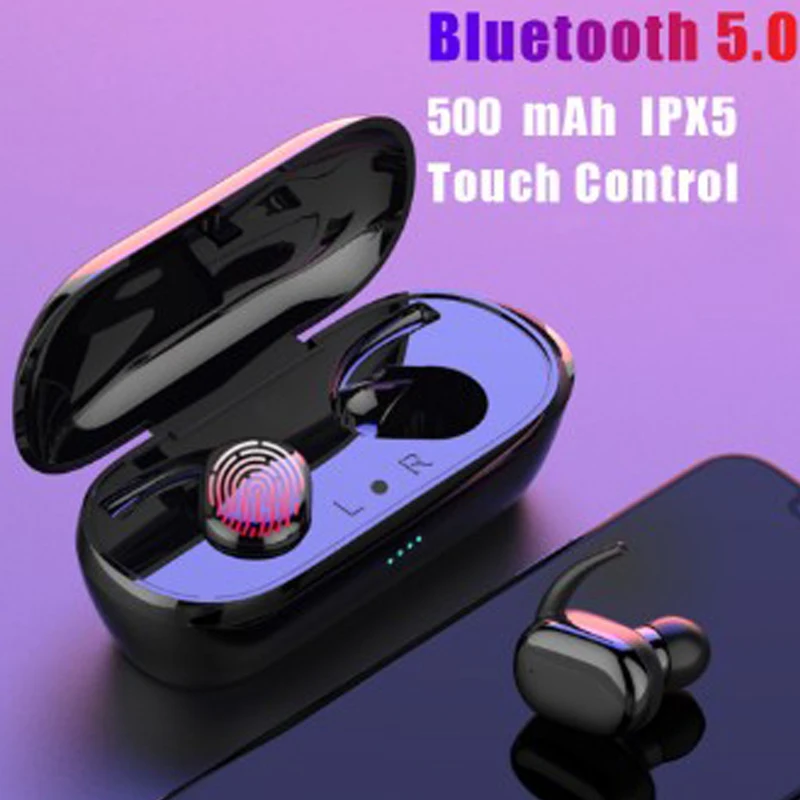 TWS беспроводные Bluetooth наушники спортивные портативные 5 0 сенсорные 3D стерео