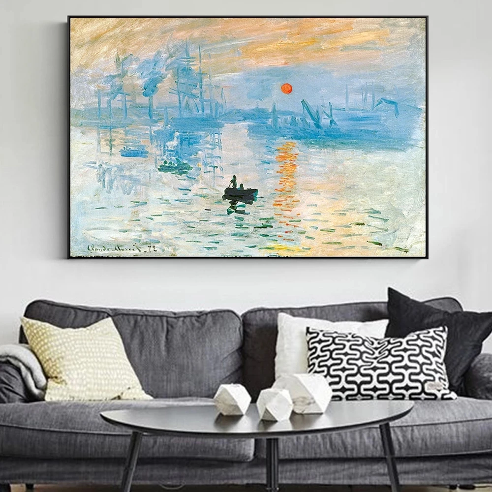 Впечатление восход солнца холст искусства репродукции на стену Клод Моне