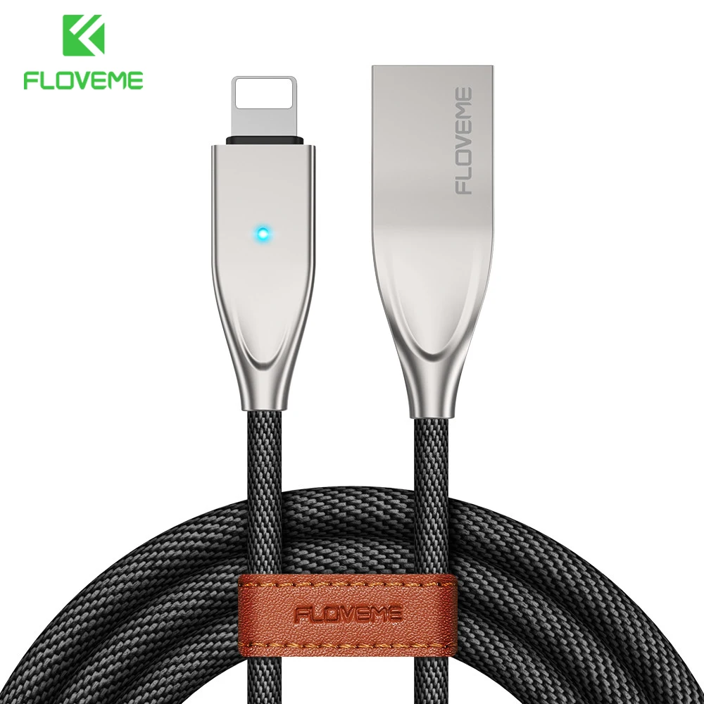 USB кабель FLOVEME из цинкового сплава 1 2 а с подсветкой|Кабели для мобильных