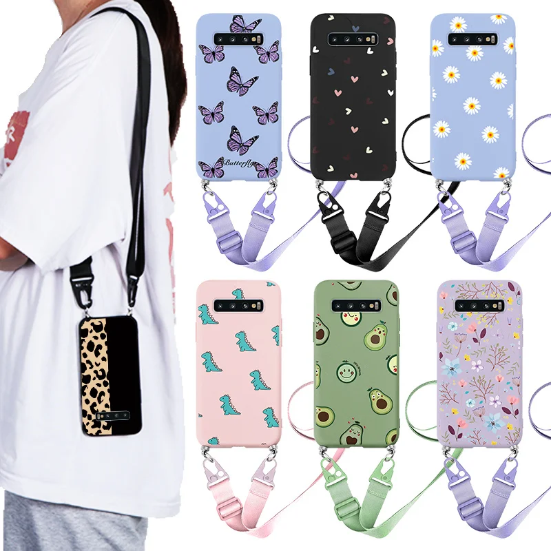 Модное ожерелье с маргариткой чехлы шнурком для Samsung Galaxy S10 Plus чехол веревкой и