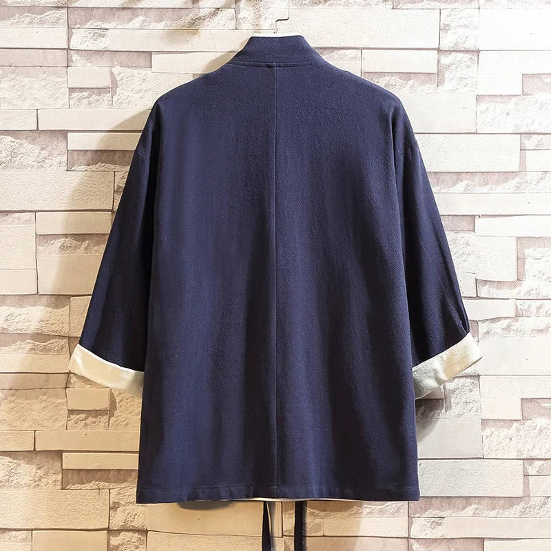 

Men's wear Style 2021 casual summer fashion handsome personality contrast color cardigan T-shirt men's