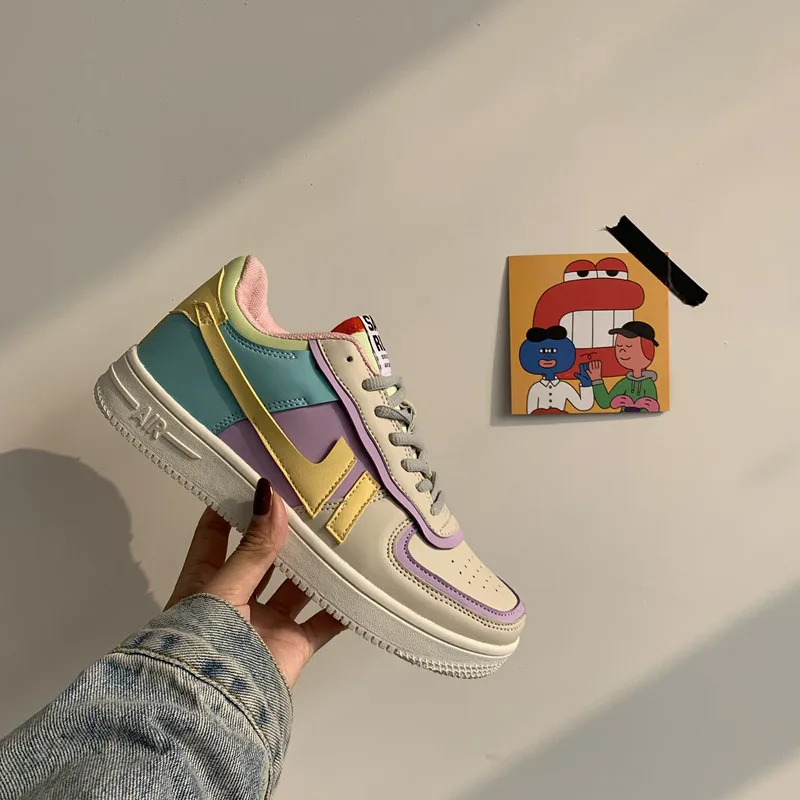 

Korean Version of Ulzzang Macaron Sneakers Women 2020 Spring New Wild Student Board Shoes Ins Fire Shoes