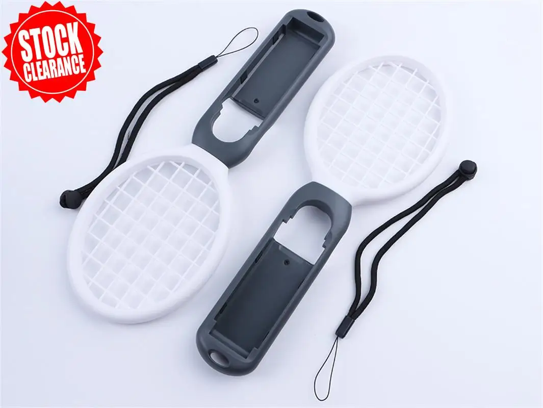 

1Pair Left Right Handle Controller ABS Tennis Racket with Hand Strap for Nintend Switch NS Tennis ACE Game Player Controller