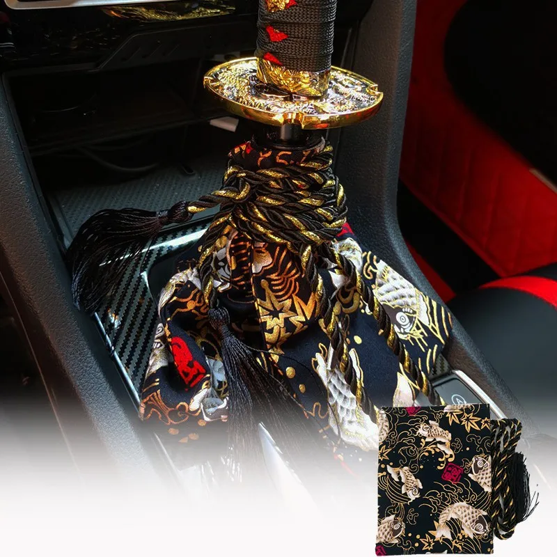 Универсальные автомобильные аксессуары узор стиль холст катана Ручка рычага