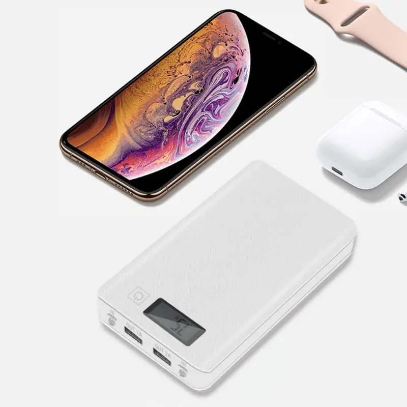 Блок питания 6x18650 корпус внешний аккумулятор с двумя usb-портами Poverbank портативный Pover банк питания для телефонов Xiaomi зарядное устройство(без батареи