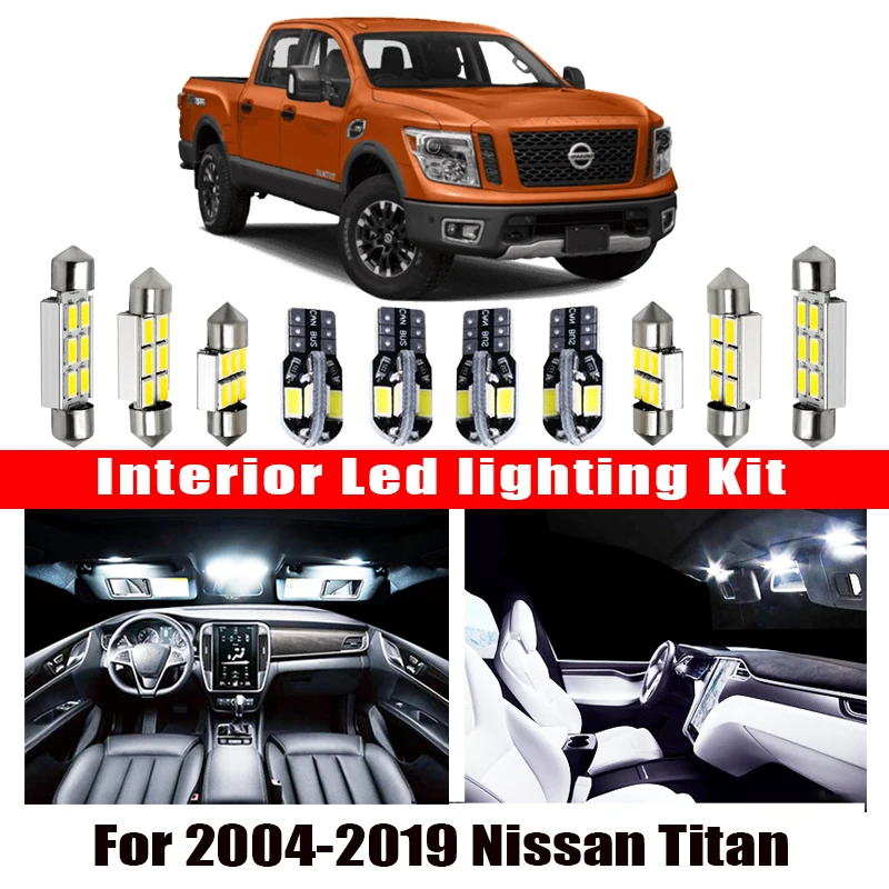 For 2004-2019 Nissan Titan White car accessories Canbus Error Free LED Interior Light Reading Kit Map Dome License Lamp | Автомобили и
