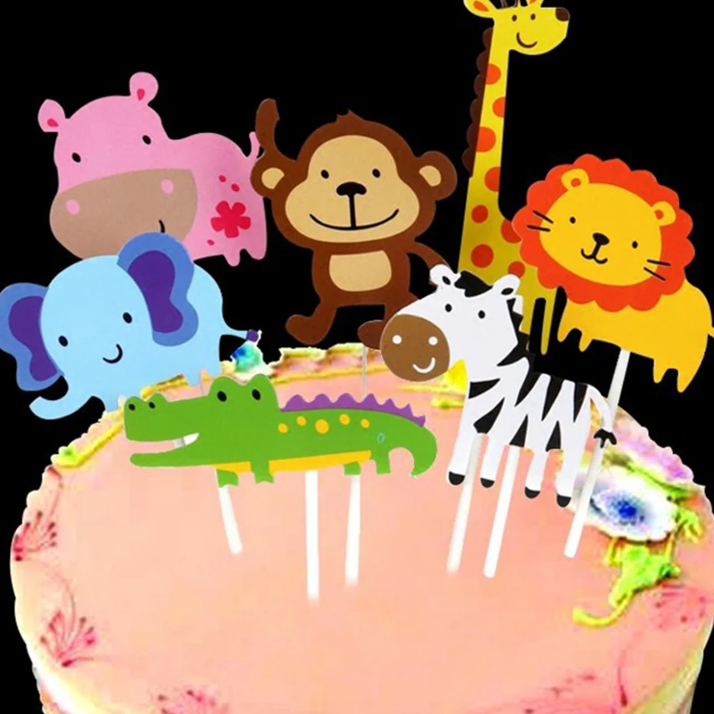 7 шт./компл. вставки для торта бумажные карты милые Мультяшные подарки вечеринок