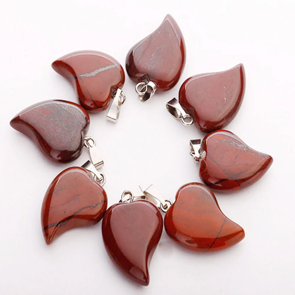 Подвеска Fubaoying в форме сердца из натурального камня 50 шт. Кристальные Подвески