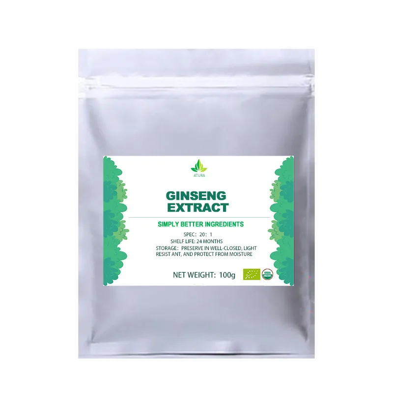 Порошок женьшеня Китайский Натуральный корня дикого белого органический