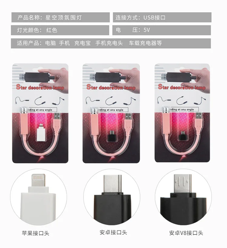 Универсальный светодиодный мини светильник на крышу автомобиля ночник с