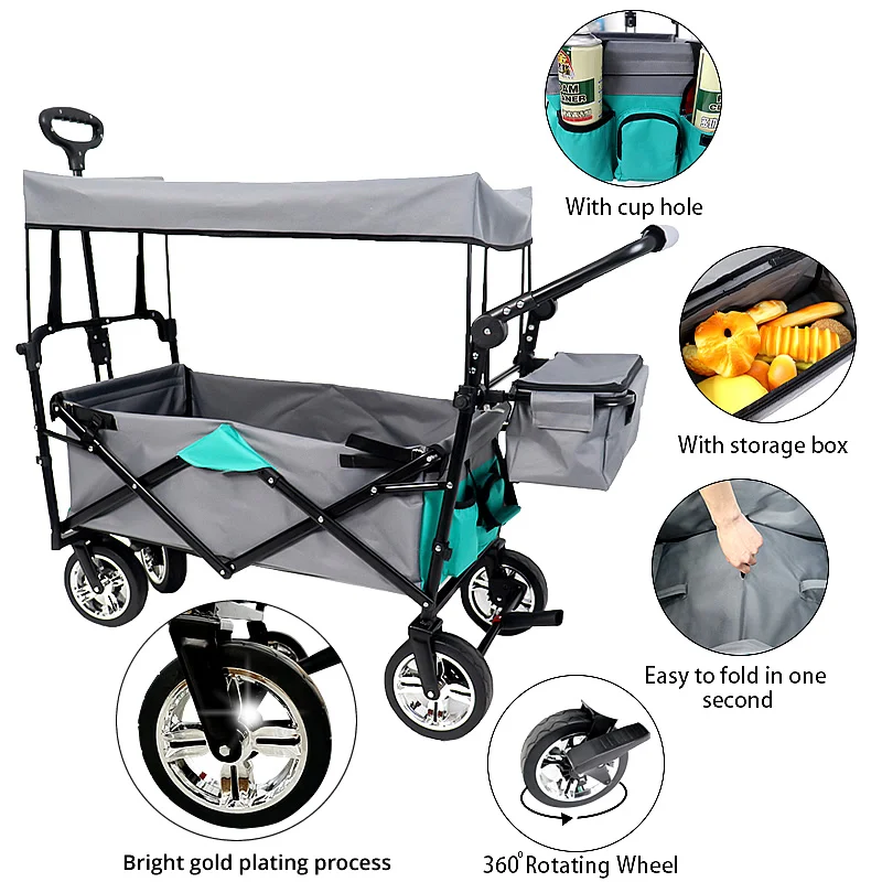 Складная ручная тележка уличная складная для транспортировки с телескопической