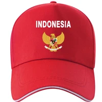 indonesia male diy free custom made name number idn boy hat nation flag id country republic indonesian print photo baseball cap