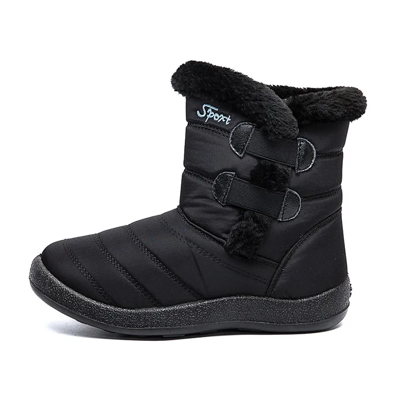 

2021 Ladiees Waterproof Warm Fur Snow Boots Thick Plush Ankle Boots For Women Winter Boots Women Booties Soft Bottom Footwear