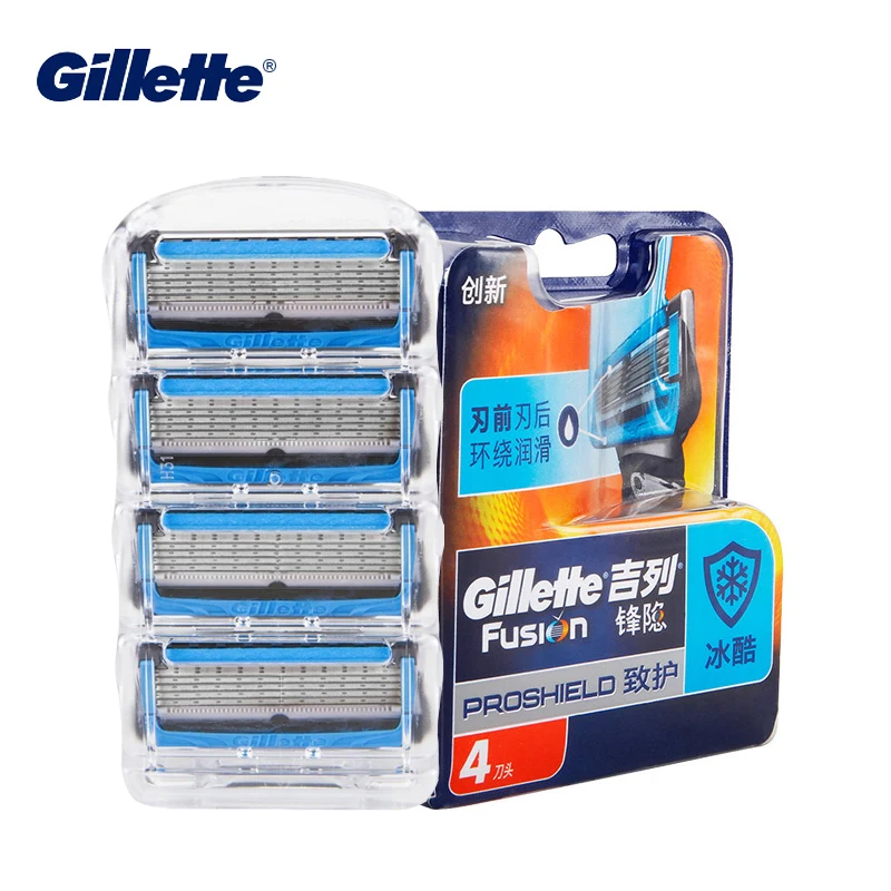 Gillette-cuchillas de afeitar Fusion Proshield para hombre, repuesto de afeitadora facial Suave,...