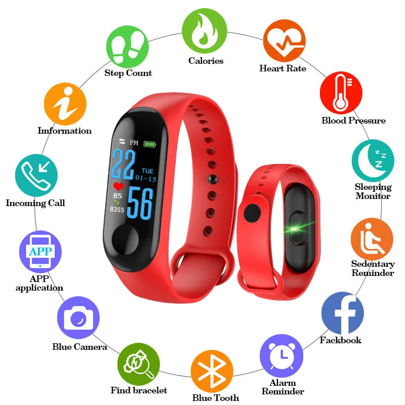 Смарт браслет Smartband фитнес трекер монитор сердечного ритма умные часы