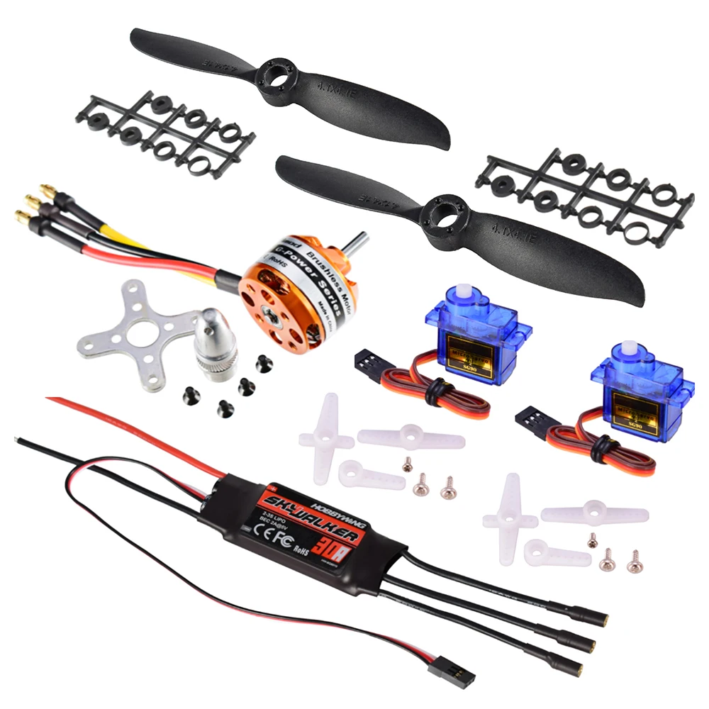 

Высококачественный Hobbywing 30A ESC 9imod D2822 2600KV бесщеточный двигатель 9G сервопривод 4,1 * 4.1E система питания пропеллера RC с неподвижным крылом