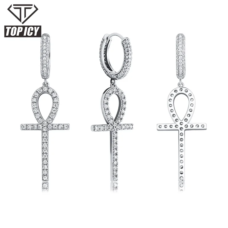 Популярные Классические женские алмазами латунь циркон серебро 925 ювелирных изделий с украшением в форме Креста серьги для женщин