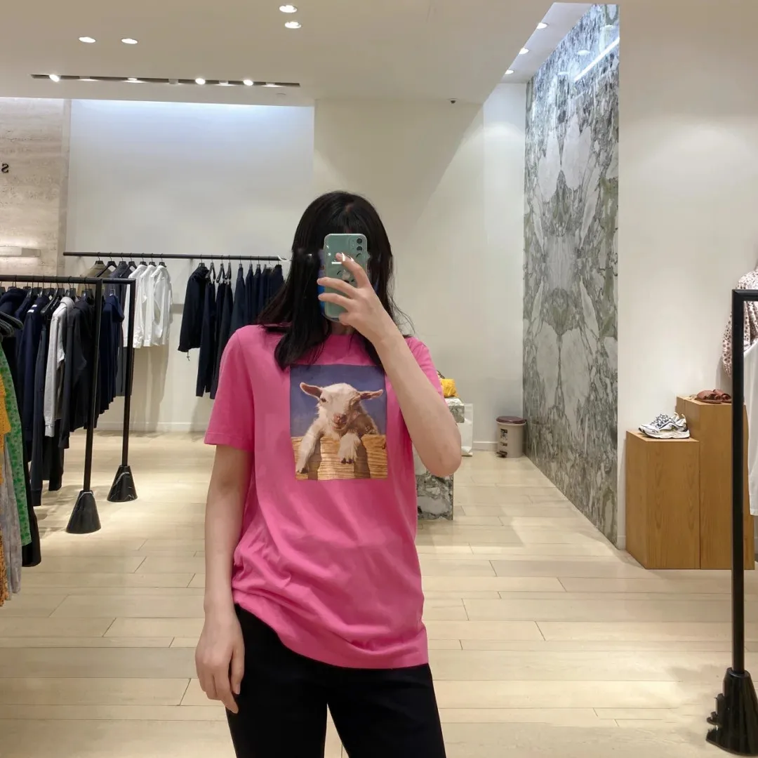 

Women T-shirt 2021 Spring and Summer New Ladies Stitching T-shirt Short-sleeved Top