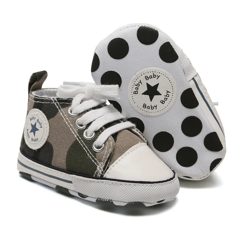 Toddler Kids Boys Girls Shoes Spring /autumn Canvas Sneakers High Top Lace Up Baby Shoes Casual First Walkers - Цвет: A8