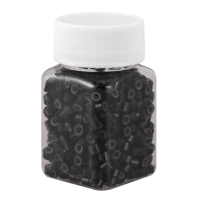 500 шт черные 5 мм Силиконовые выровненные микро кольцевые звенья бусины для I Stick