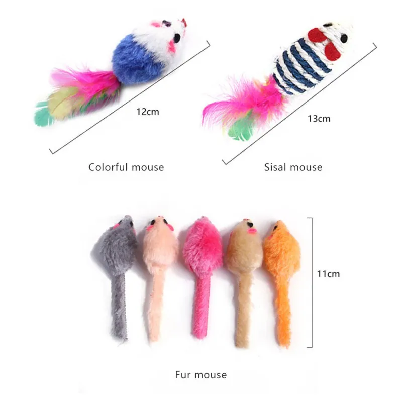 

Pet Cat Feather Mouse Fishing Rod Funny Cat Rod New Set Pet Cat Toy Tease Cat Stick Feather Mouse Fishing Rod Combination Toy