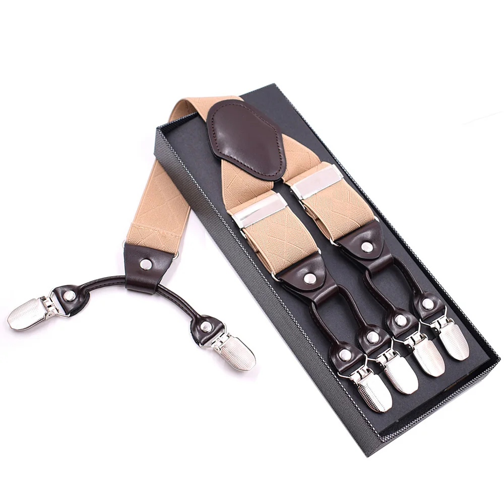 35 мм широкий Для мужчин подтяжки высокие эластичные регулируемые 6 сильных